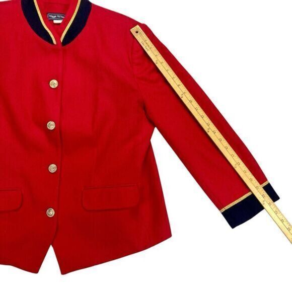 Maggie McNaughton Wool Blazer Size 16W Red Y2K Holiday Festive Christmas Jacket - Picture 13 of 16